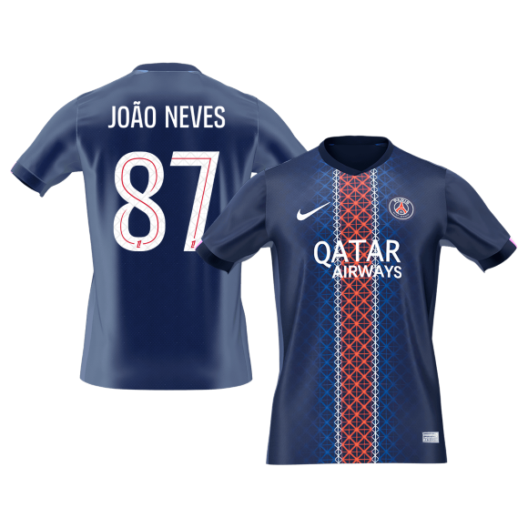 PSG JOÃO NEVES #87 Home Soccer Fan Jersey 2025/26 - Pro Jersey Shop