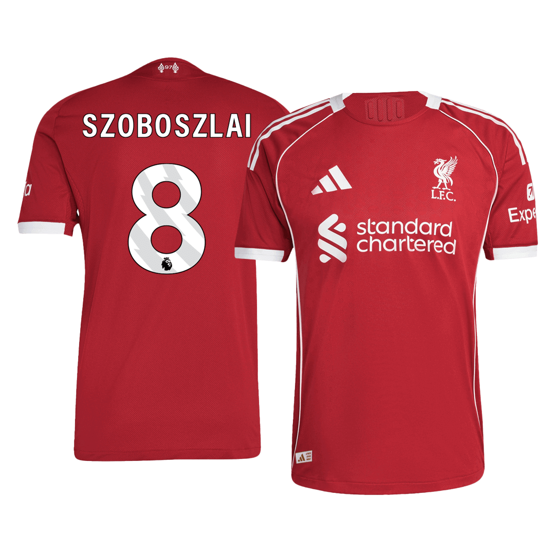 Liverpool SZOBOSZLAI #8 Home Soccer Jersey Authentic 2025/26 - Pro Jersey Shop