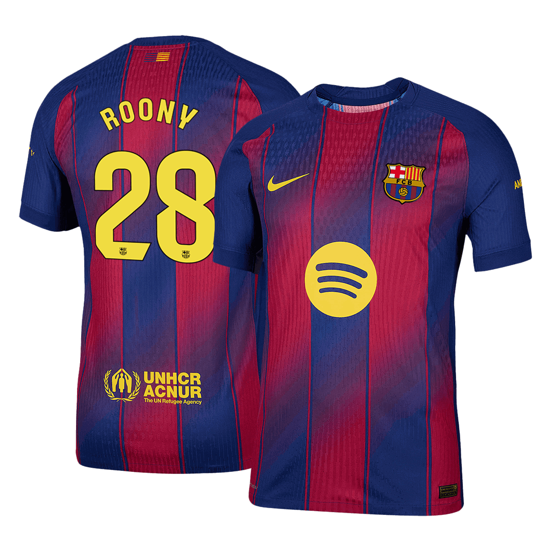 Barcelona ROONY #28 Home Soccer Match Jersey 2025/26 - Pro Jersey Shop