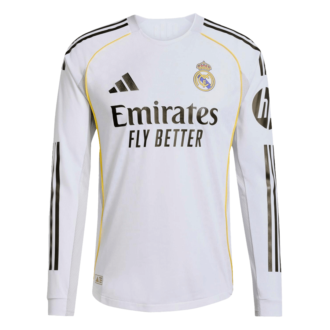 Men's Real Madrid Match Home Soccer Long Sleeves Jersey 2025/26 - Pro Jersey Shop