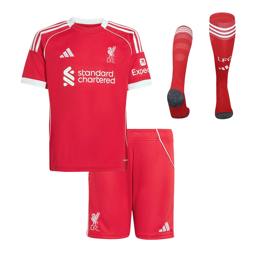 Kids Liverpool Home Soccer Jersey Full Kit 2025/26 - Pro Jersey Shop
