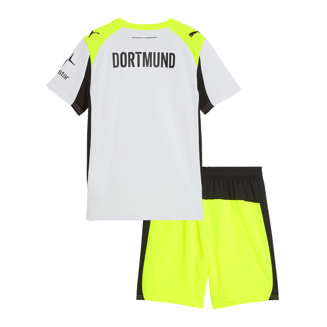 Kids Borussia Dortmund Away Soccer Jersey Kit 2025/26 - Pro Jersey Shop