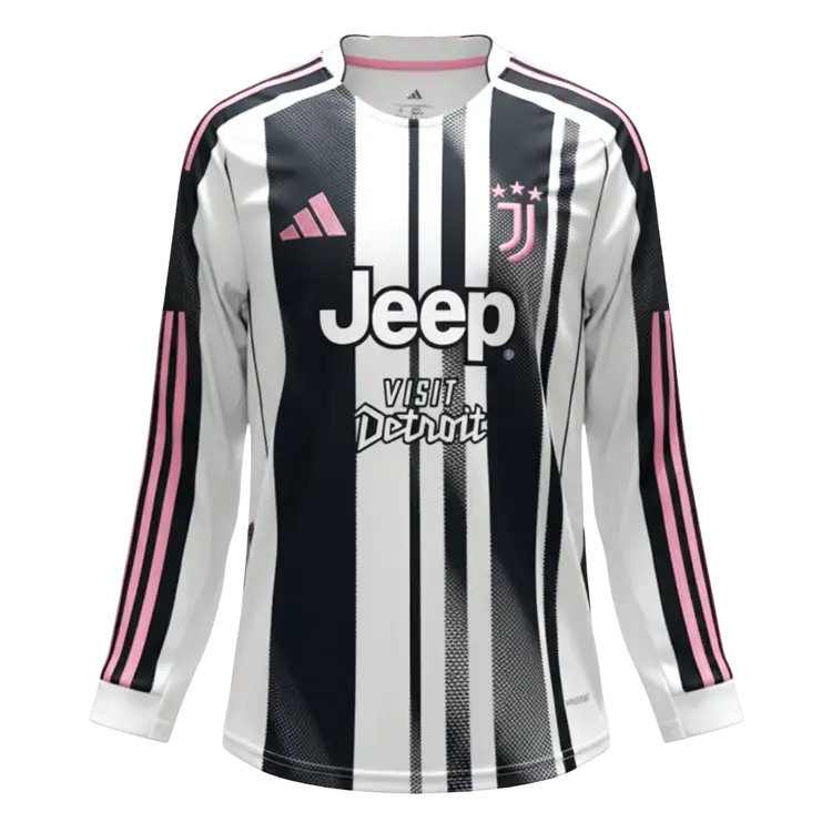Juventus Home Soccer Long Sleeves Fan Jersey2025/26 - Pro Jersey Shop