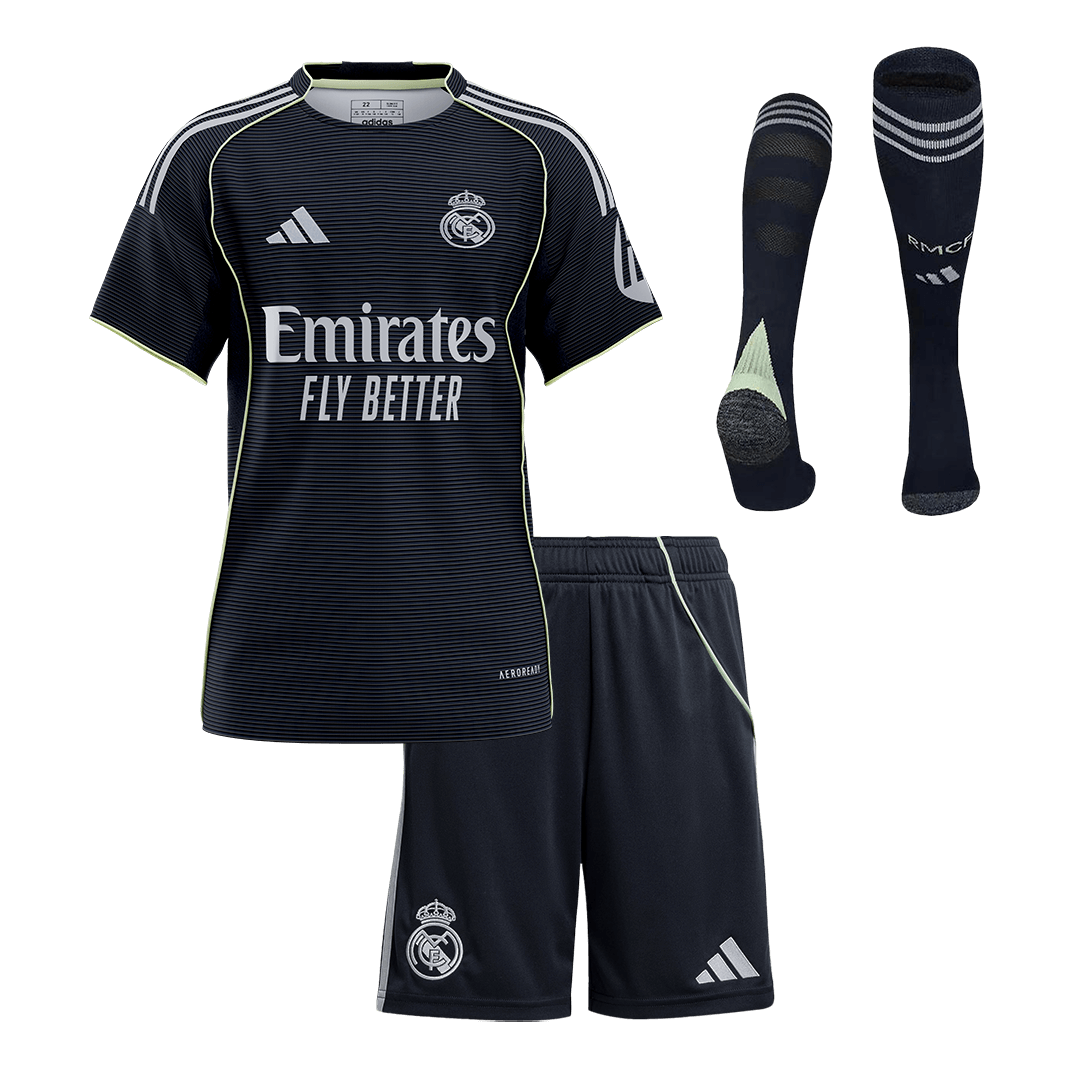 Kids Real Madrid Away Soccer Jersey Full Kit 2025/26 - Pro Jersey Shop
