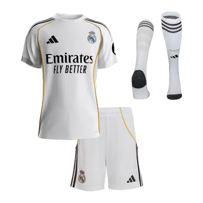 Kids Real Madrid Home Soccer Jersey Full Kit 2025/26 - Pro Jersey Shop