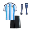 Kids Argentina Home Soccer Jersey Full Kit 2025/26 World Cup 2022 - Pro Jersey Shop