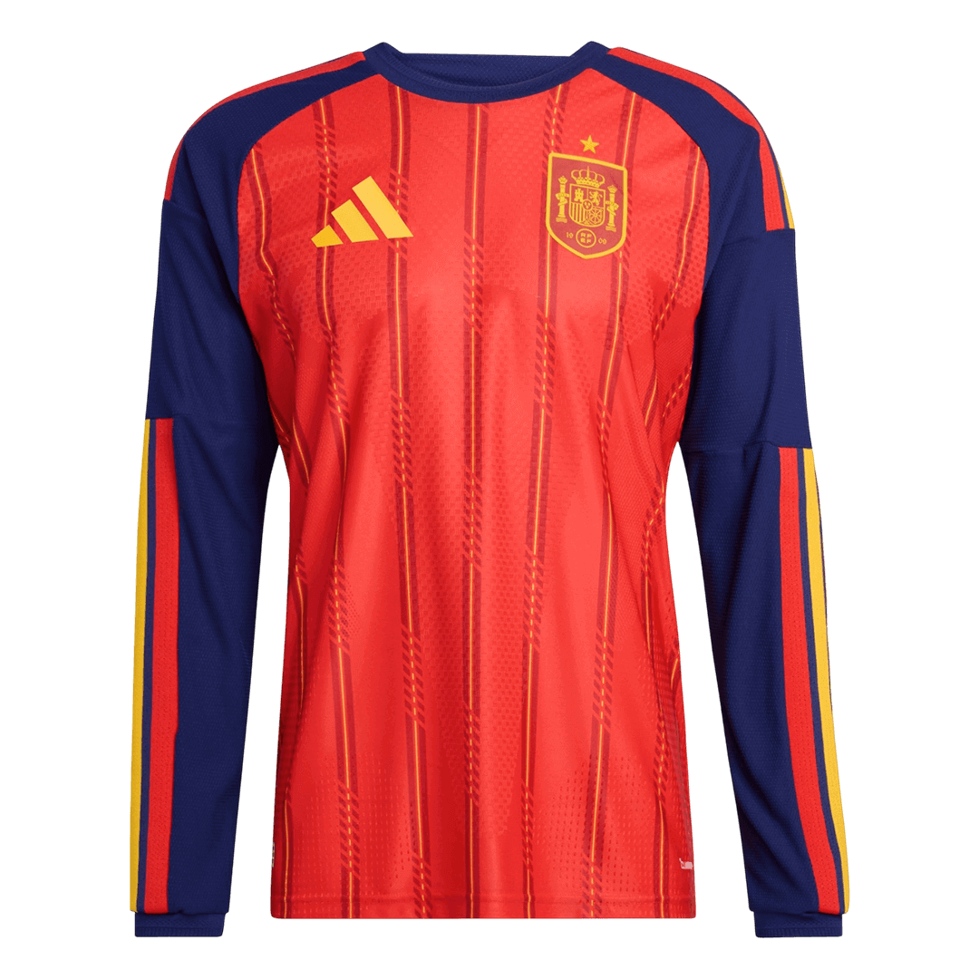 Men's Spain Match Home Soccer Long Sleeves Jersey World Cup 2026 - Pro Jersey Shop