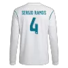 Men's Retro 2017/18 Replica SERGIO RAMOS #4 Real Madrid Home Long Sleeves Soccer Jersey Shirt - Pro Jersey Shop