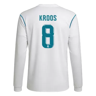Men's Retro 2017/18 Replica KROOS #8 Real Madrid Home Long Sleeves Soccer Jersey Shirt - Pro Jersey Shop