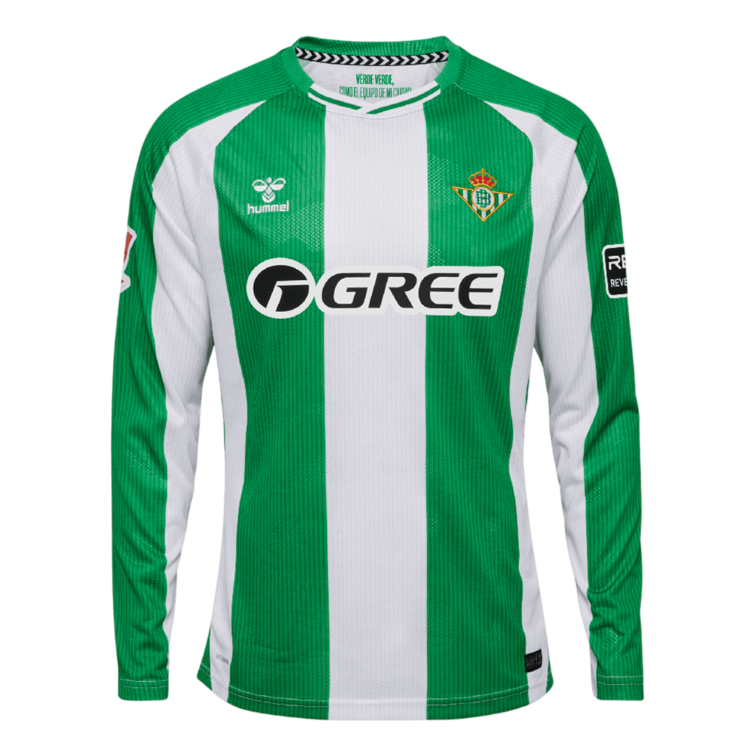 Real Betis Home Soccer Long Sleeves Fan Jersey2025/26 - Pro Jersey Shop