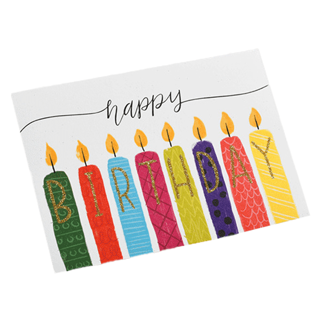 Custom Colorful Candle Birthday Card White - Pro Jersey Shop