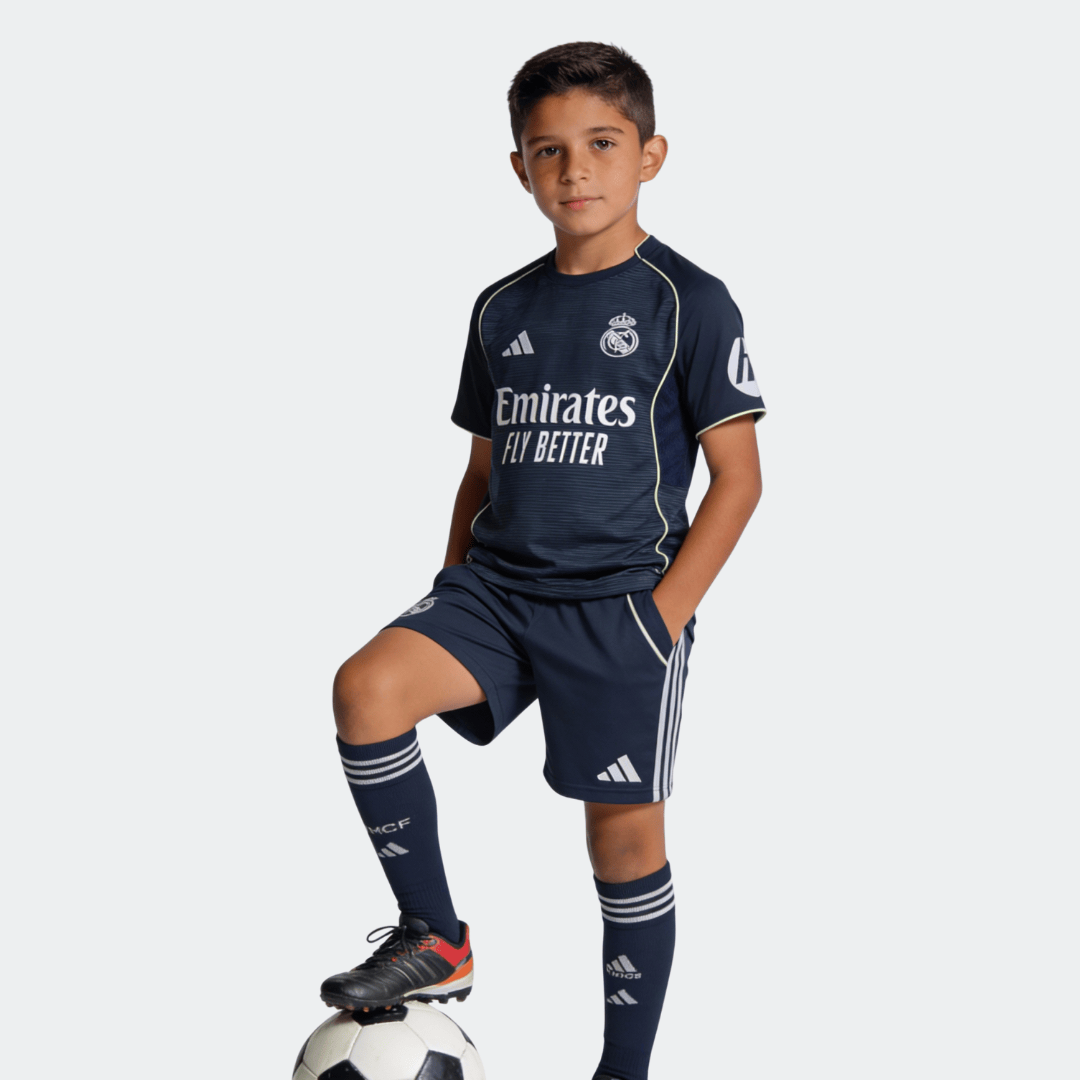 Kids Real Madrid Away Soccer Jersey Full Kit 2025/26 - Pro Jersey Shop