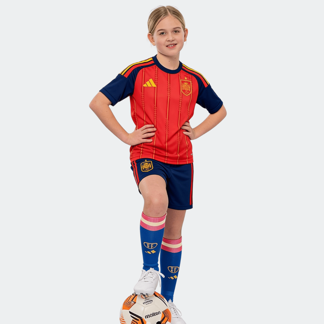 Kids Spain Home Soccer Jersey Full Kit World Cup 2026 - Pro Jersey Shop