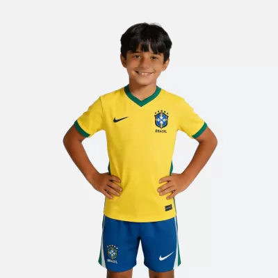 Kids Brazil Home Soccer Jersey Kit World Cup 2026 - Pro Jersey Shop