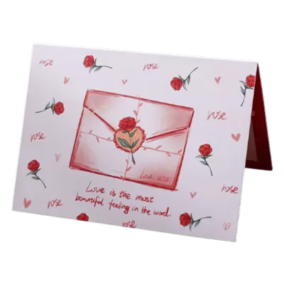 Custom Rose Envelope Valentine's Day Card Red - Pro Jersey Shop