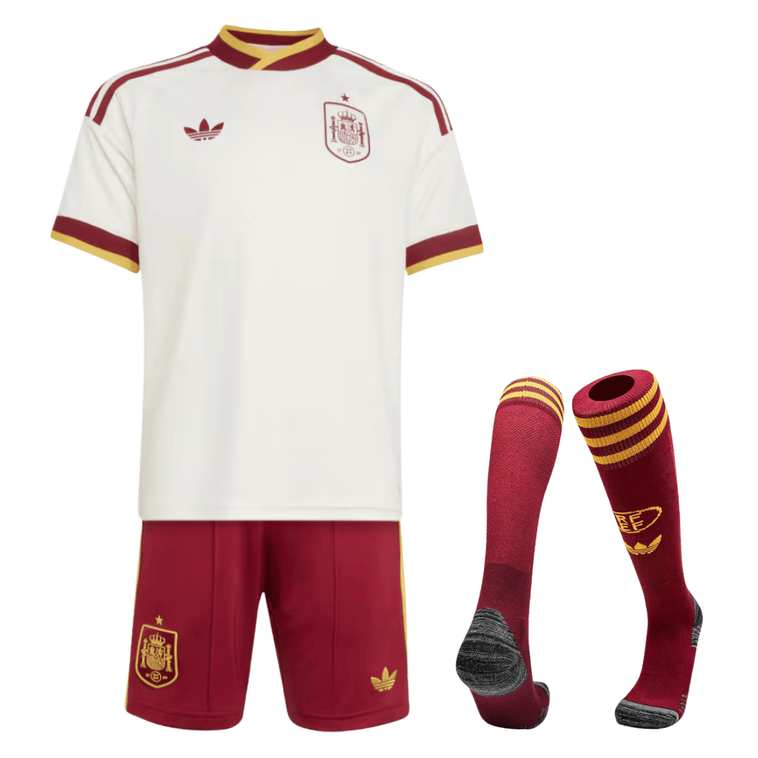 Kids Spain Away Soccer Jersey Full Kit World Cup 2026 - Pro Jersey Shop